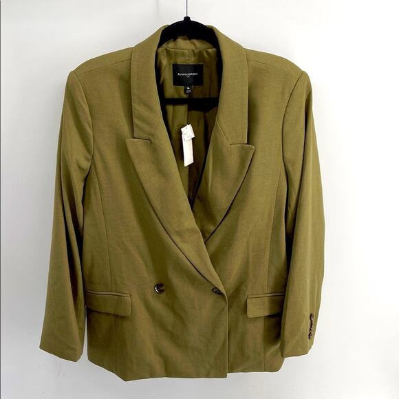 NWT Banana Republic Factory double breasted single button long line blazer sz 16 - Picture 1 of 6